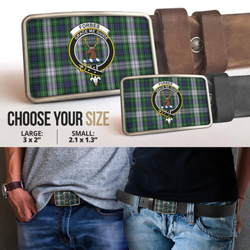Forbes Dress Tartan Belt Buckles with Family Crest