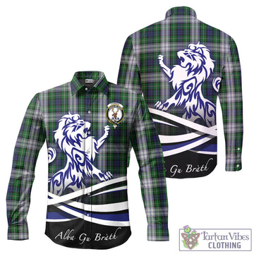 Forbes Dress Tartan Long Sleeve Button Up Shirt with Alba Gu Brath Regal Lion Emblem