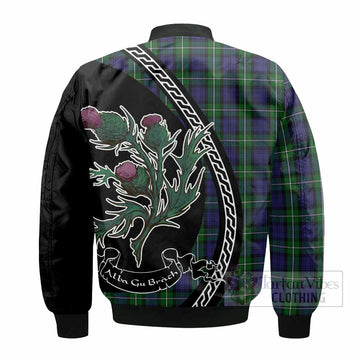 Forbes Family Crest Tartan Bomber Jacket Alba Thistle Inspired
