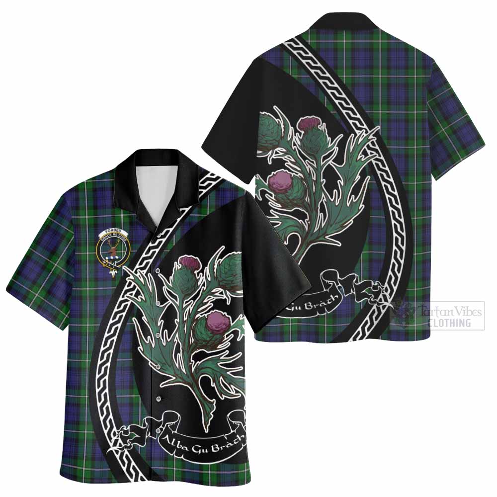 Forbes Family Crest Tartan Hawaiian Shirt Alba Thistle Inspired - Tartan Vibes Clothing