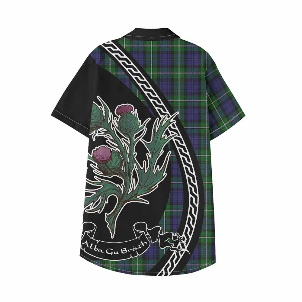 Forbes Family Crest Tartan Kid Hawaiian Shirt Alba Thistle Inspired - Tartan Vibes Clothing