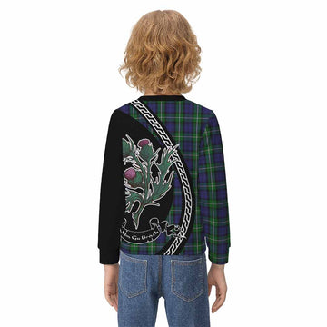 Forbes Family Crest Tartan Kid Knitted Sweatshirt Alba Thistle Inspired
