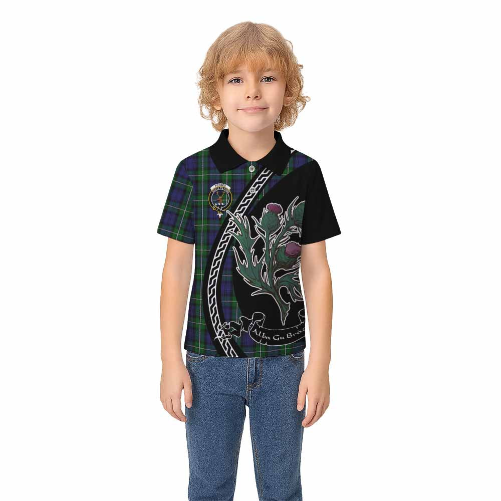 Forbes Family Crest Tartan Kid Polo Shirt Alba Thistle Inspired - Tartan Vibes Clothing