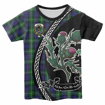 Forbes Family Crest Tartan Kid T-shirt Alba Thistle Inspired