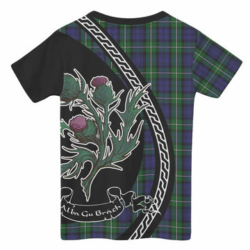 Forbes Family Crest Tartan Kid T-shirt Alba Thistle Inspired