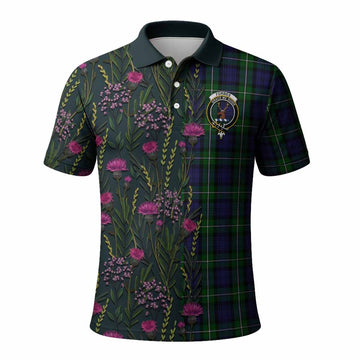 Forbes Family Crest Tartan Polo Shirt Scottish Thistle Flower Pattern Half Style