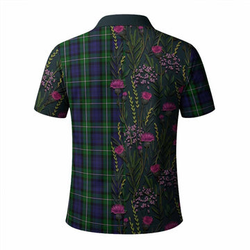 Forbes Family Crest Tartan Polo Shirt Scottish Thistle Flower Pattern Half Style