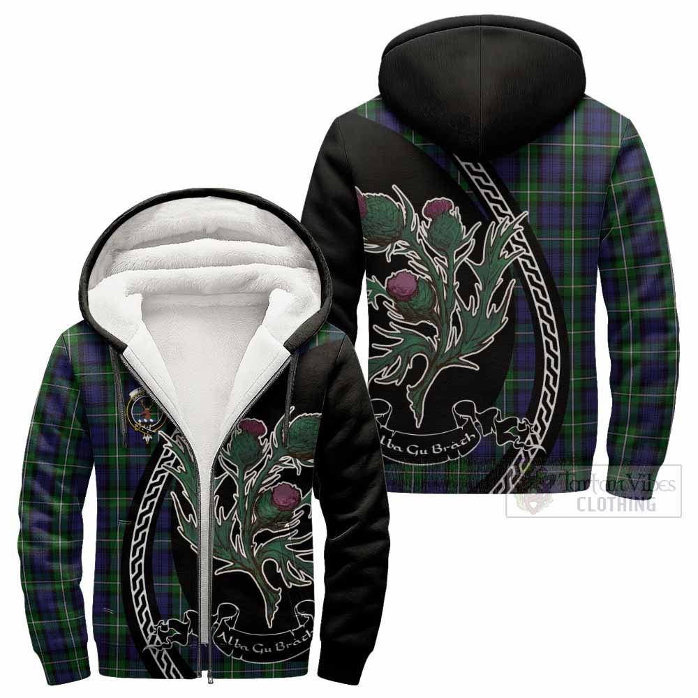 Forbes Family Crest Tartan Sherpa Hoodie Alba Thistle Inspired - Tartan Vibes Clothing