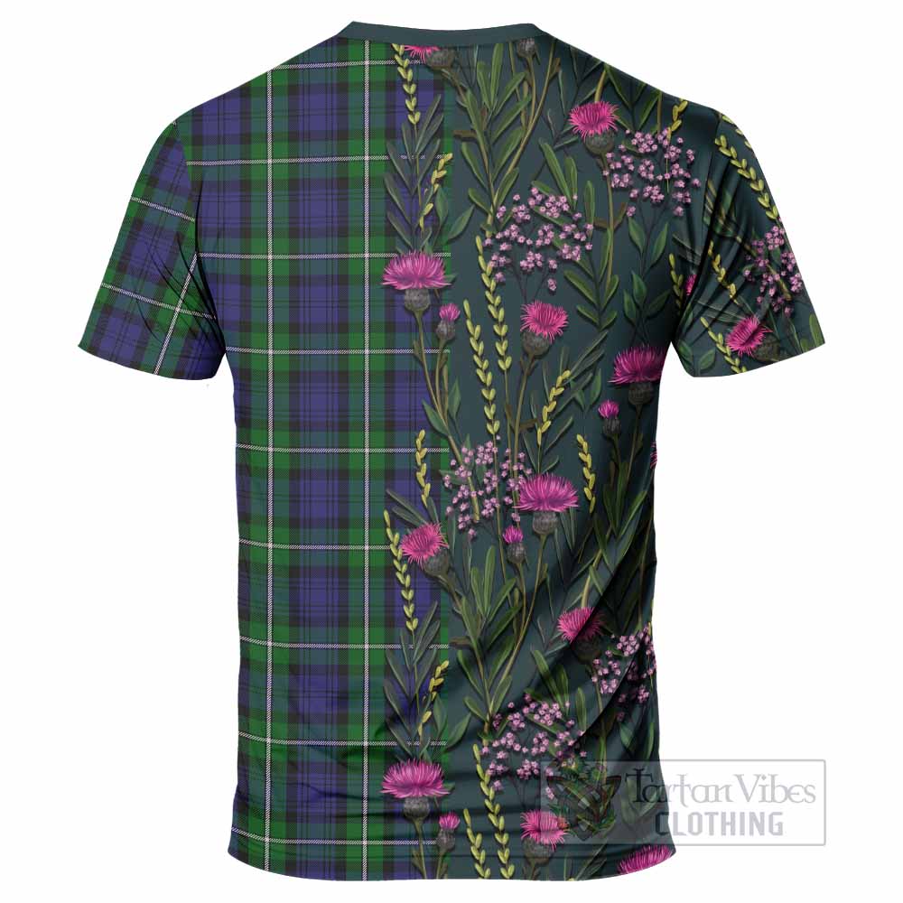 Forbes Family Crest Tartan T-Shirt Scottish Thistle Flower Pattern Half Style - Tartan Vibes Clothing