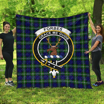Forbes Modern Tartan Quilt with Family Crest