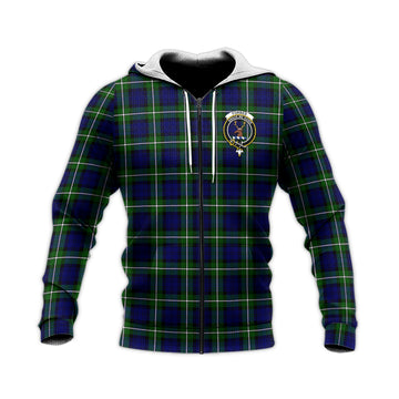 Forbes Modern Tartan Knitted Hoodie with Family Crest