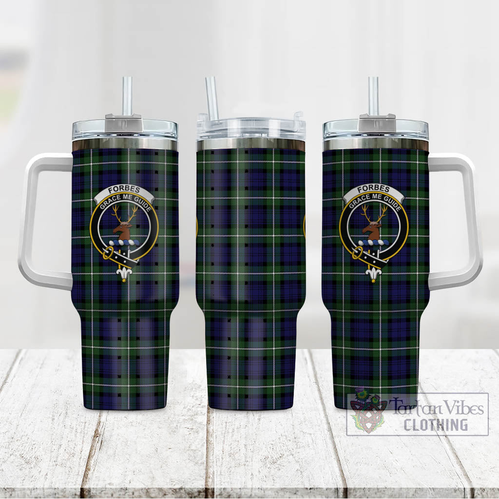 Tartan Vibes Clothing Forbes Modern Tartan and Family Crest Tumbler with Handle