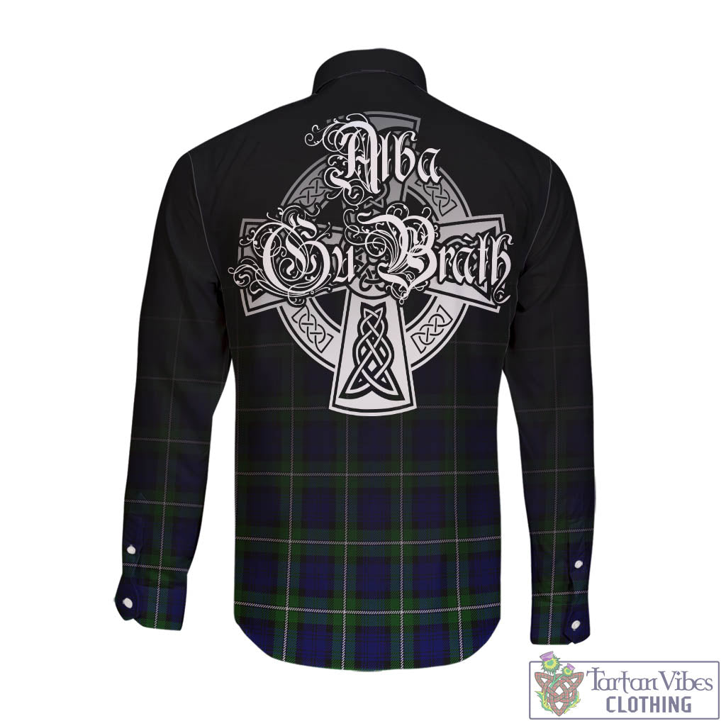 Tartan Vibes Clothing Forbes Modern Tartan Long Sleeve Button Up Featuring Alba Gu Brath Family Crest Celtic Inspired