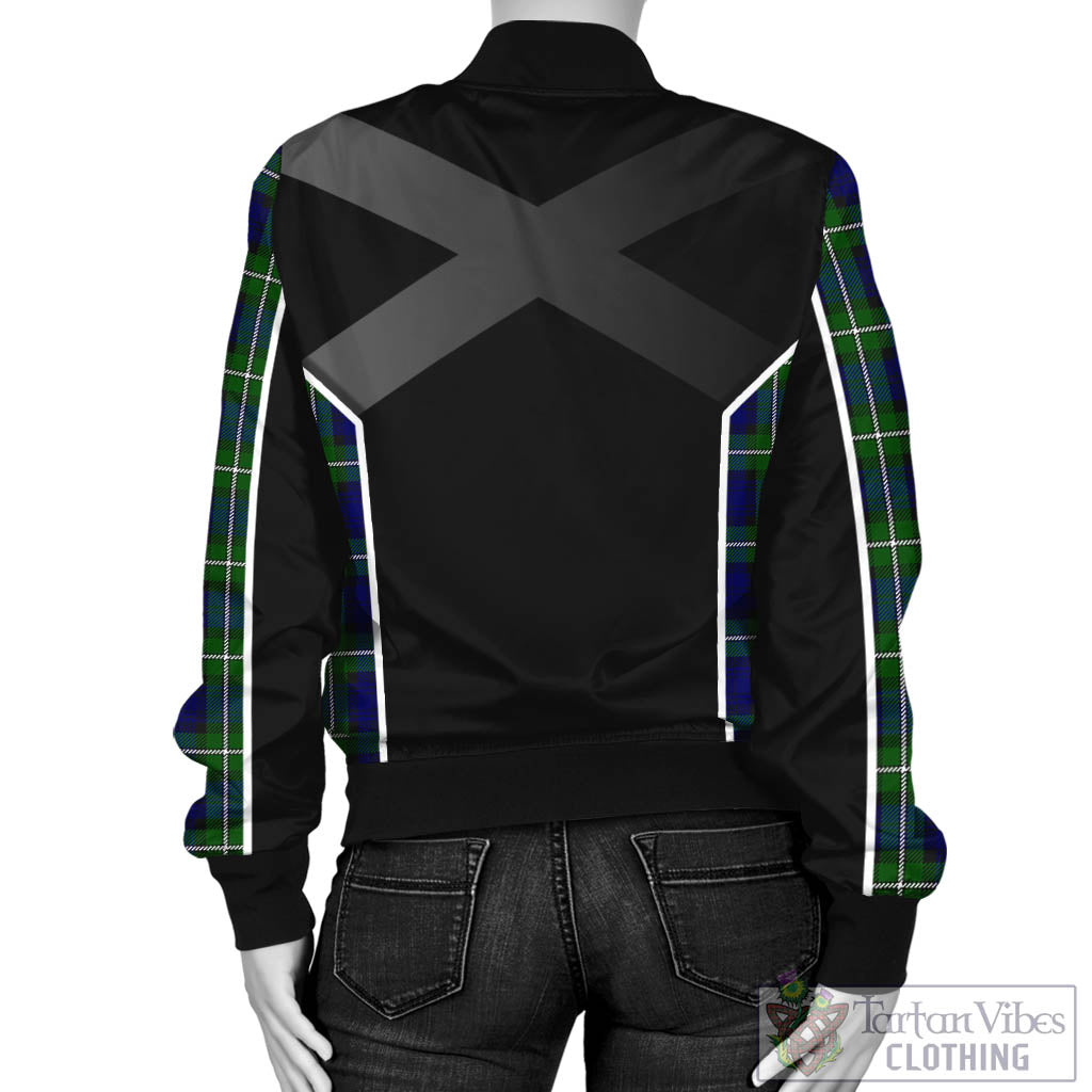 Tartan Vibes Clothing Forbes Modern Tartan Bomber Jacket with Family Crest and Scottish Thistle Vibes Sport Style