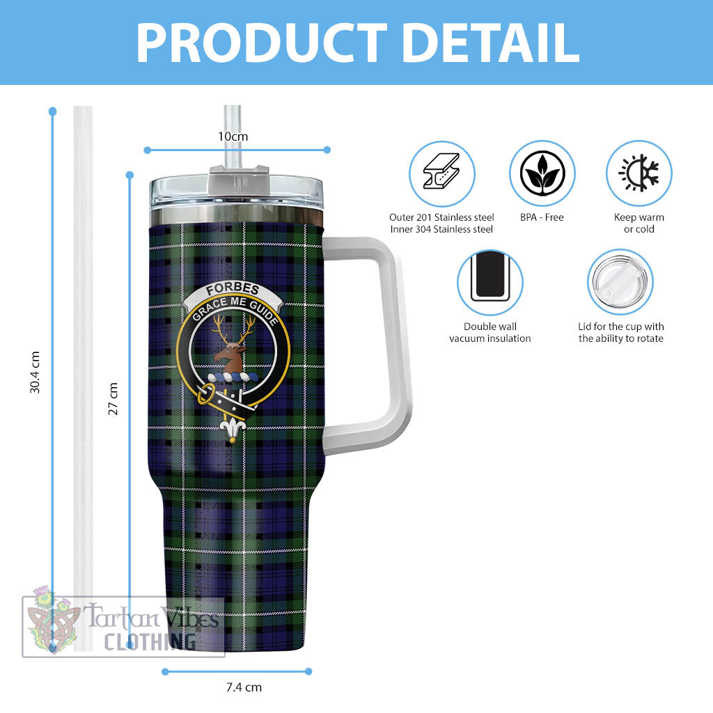 Tartan Vibes Clothing Forbes Modern Tartan and Family Crest Tumbler with Handle