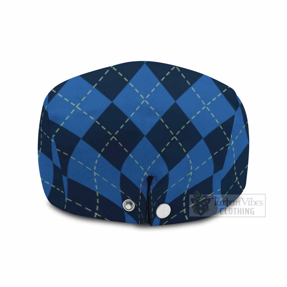 Forbes Scottish Family Crest Flat Cap, Jeff Cap Navy Argyle Classic Style - Tartan Vibes Clothing