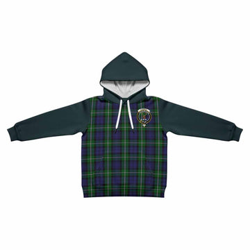 Forbes Tartan Accent Kid Hoodie with Family Crest