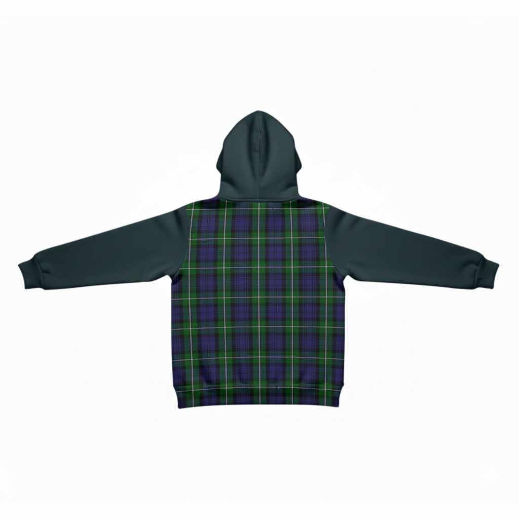 Forbes Tartan Accent Kid Hoodie with Family Crest