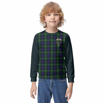 Forbes Tartan Accent Kid Knitted Sweatshirt with Family Crest