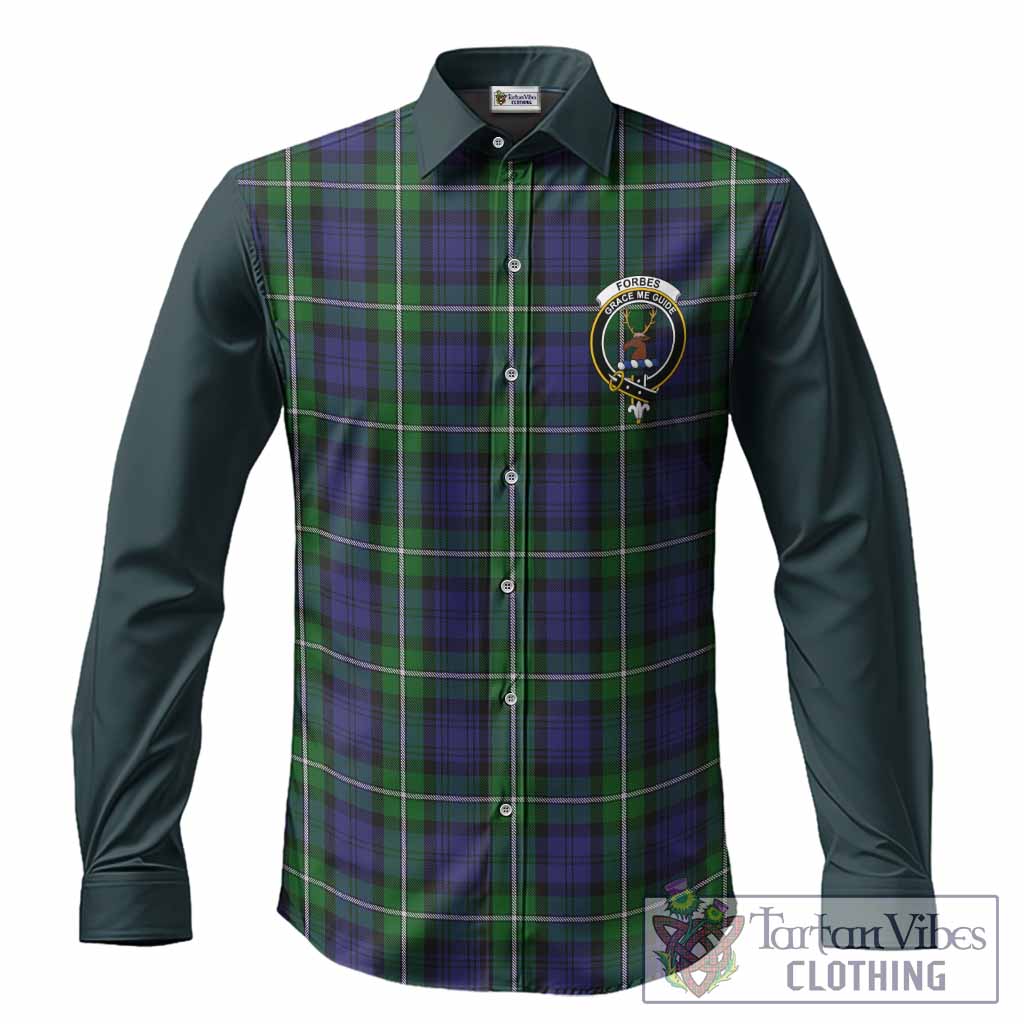 Forbes Tartan Accent Long Sleeve Button Shirts with Family Crest