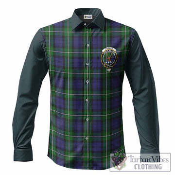 Forbes Tartan Accent Long Sleeve Button Shirts with Family Crest