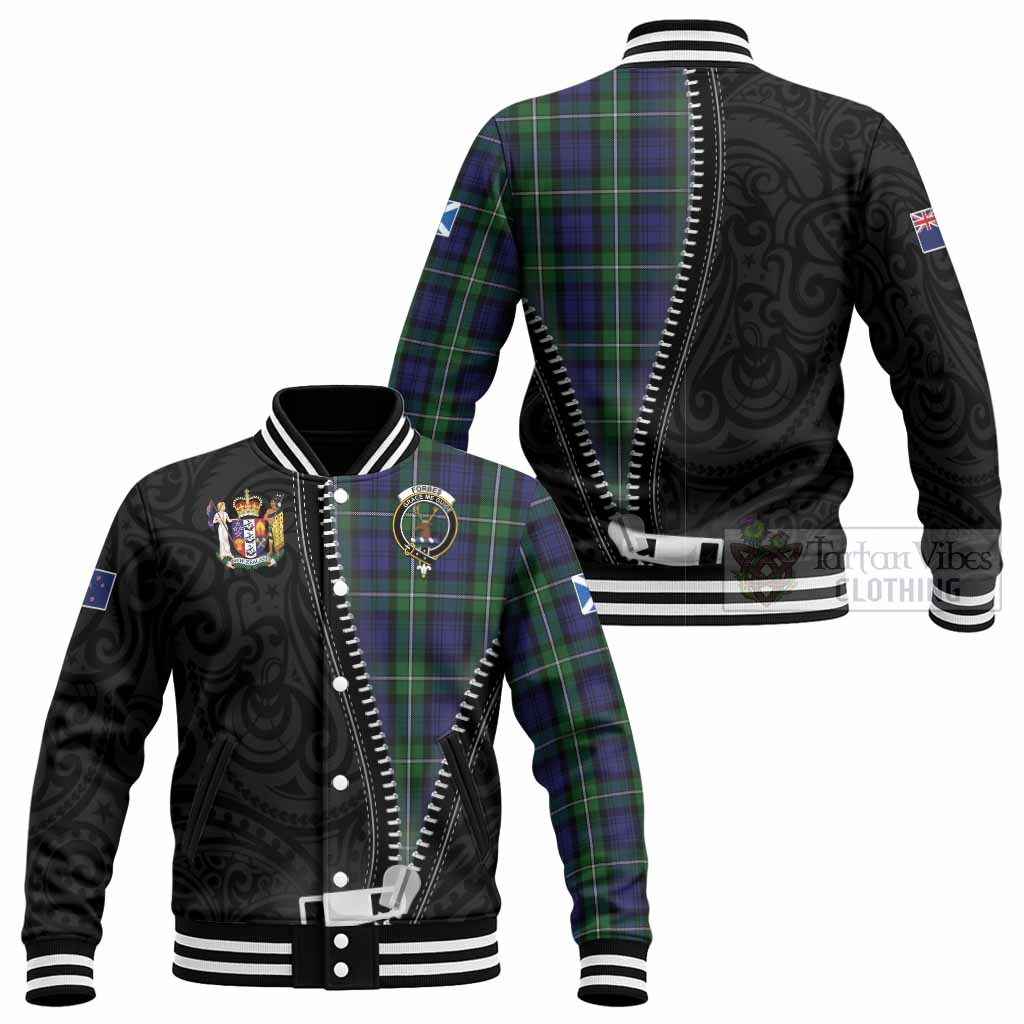 Forbes Tartan Baseball Jacket New Zealand Pattern Unique Zipper Stylized