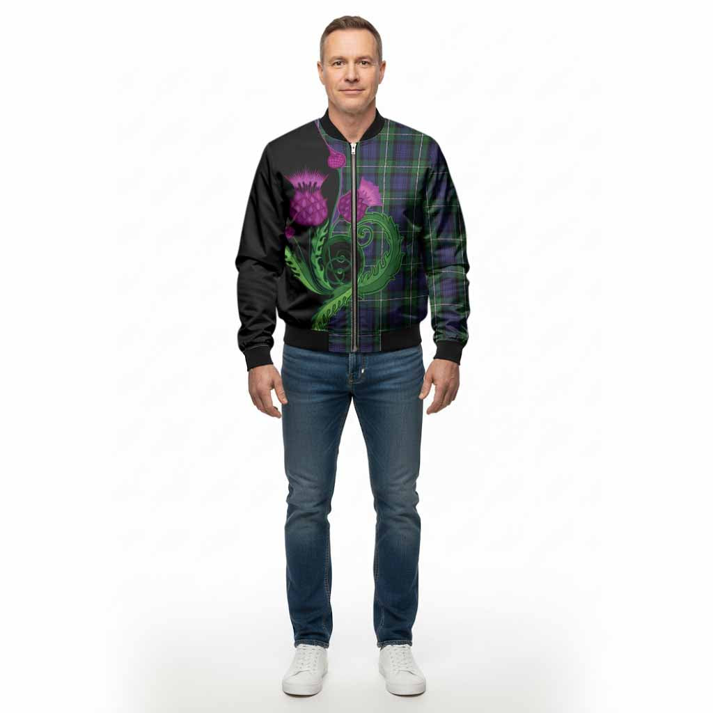 Forbes Tartan Bomber Jacket Traditional Scottish Thistle