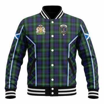 Forbes Tartan Crest Baseball Jacket Scotland Coat of Arm Flag Style