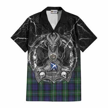 Forbes Tartan Crest Cotton Hawaiian Shirt Celtic Odin's Raven Legacy