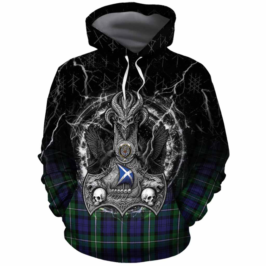 Forbes Tartan Crest Cotton Hoodie Celtic Odin's Raven Legacy