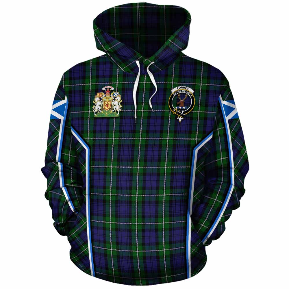 Forbes Tartan Crest Cotton Hoodie Scotland Coat of Arm Flag Style - Tartan Vibes Clothing