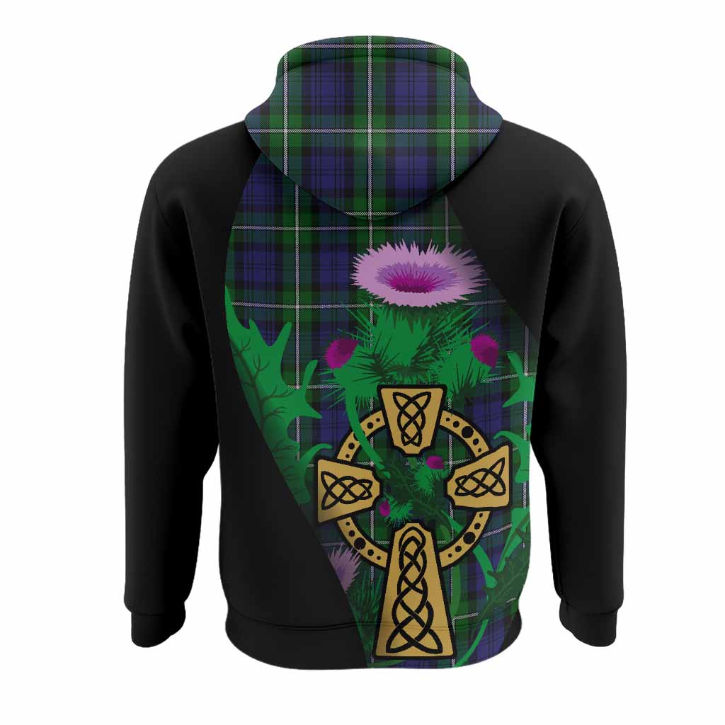 Forbes Tartan Crest Hoodie Celtic Cross Thistle Flowers