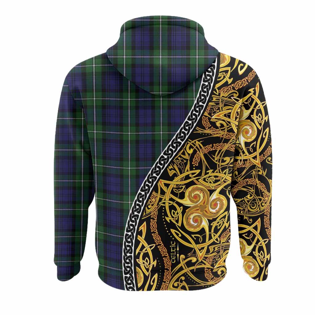 Forbes Tartan Crest Hoodie Celtic Knot and Triple Trickle Spiral Symbols