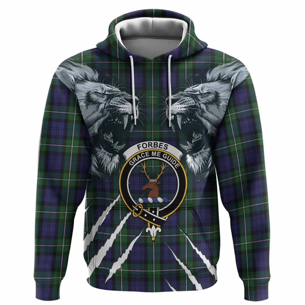 Forbes Tartan Crest Hoodie Ferocious Lion Style