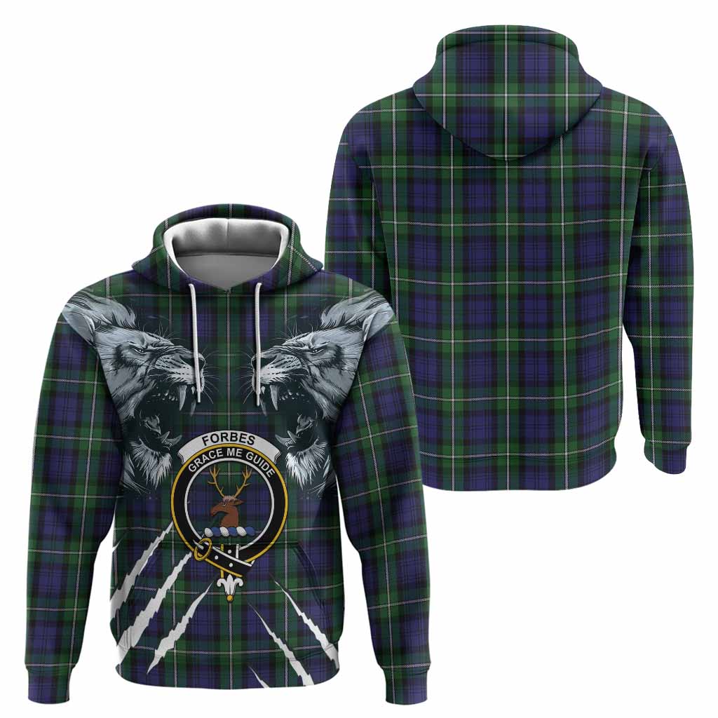 Forbes Tartan Crest Hoodie Ferocious Lion Style