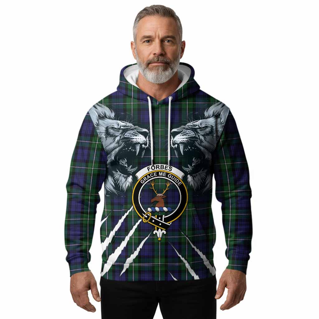 Forbes Tartan Crest Hoodie Ferocious Lion Style
