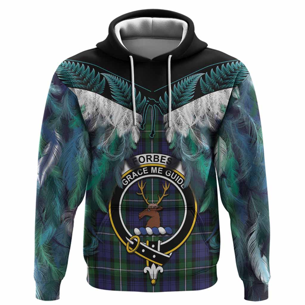 Forbes Tartan Crest Hoodie New Zealand Maori Korowai Cloak