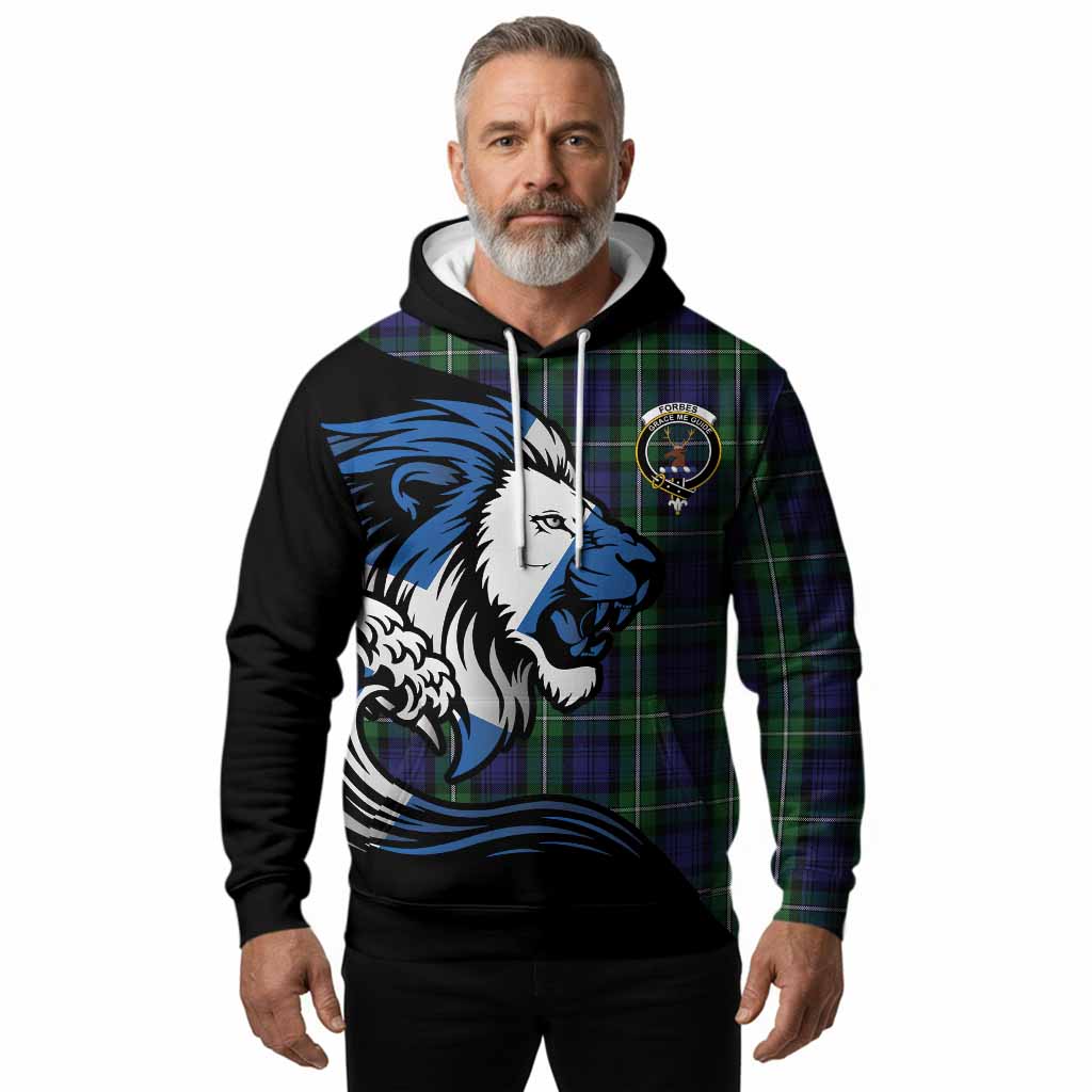 Forbes Tartan Crest Hoodie Scottish Golden Lions Wave Flow