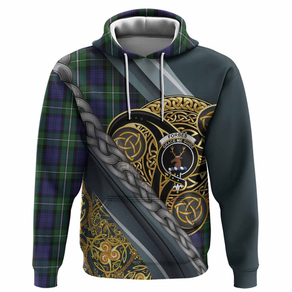 Forbes Tartan Crest Hoodie Scottish Triskele Celtic