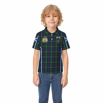 Forbes Tartan Crest Kid Polo Shirt Scotland Coat of Arm Flag Style
