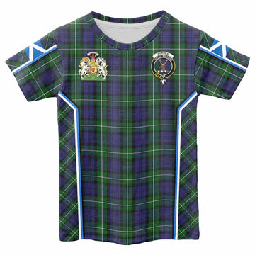 Forbes Tartan Crest Kid T-shirt Scotland Coat of Arm Flag Style