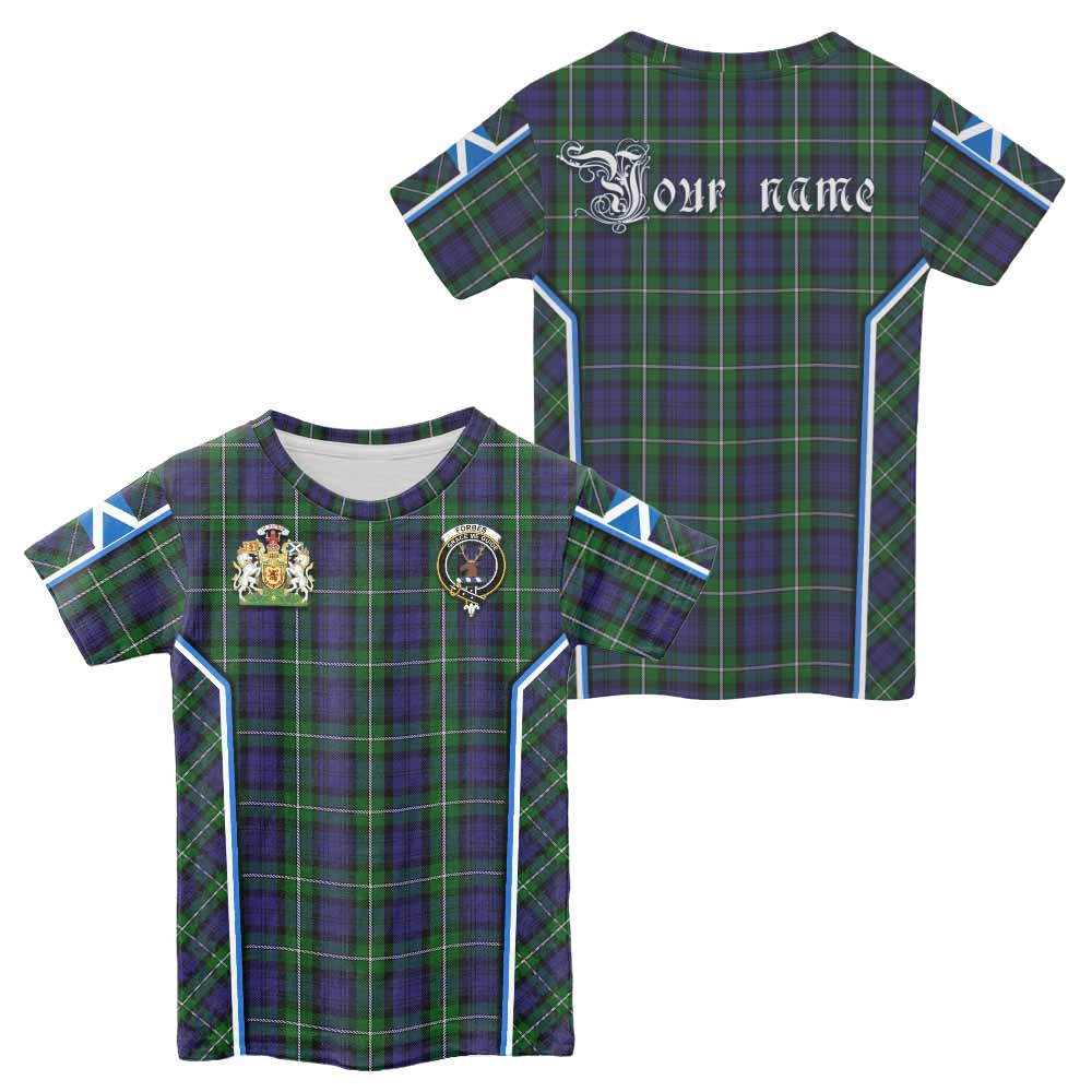 Forbes Tartan Crest Kid T-shirt Scotland Coat of Arm Flag Style - Tartan Vibes Clothing