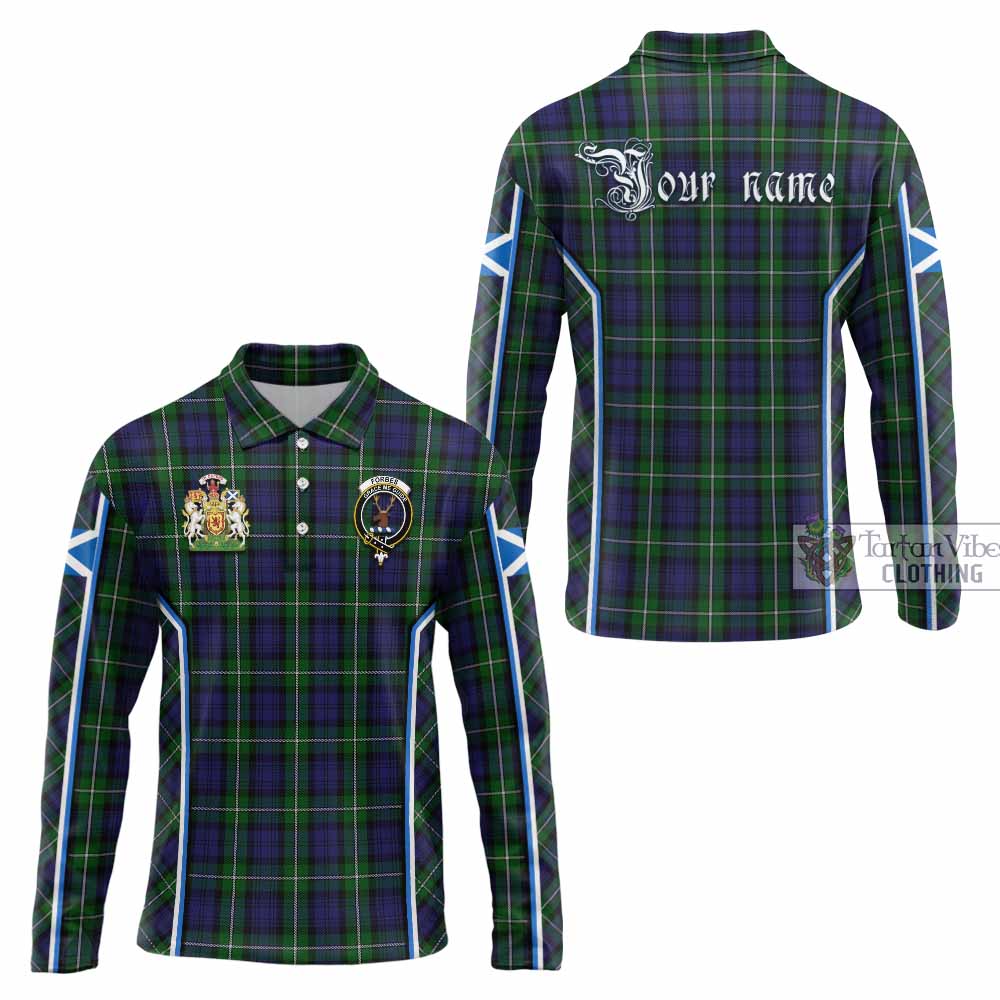 Forbes Tartan Crest Long Sleeve Polo Shirt Scotland Coat of Arm Flag Style - Tartan Vibes Clothing