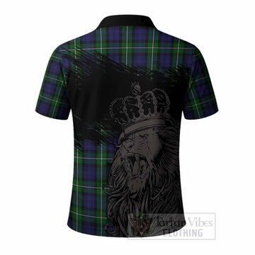 Forbes Tartan Crest Polo Shirt Crowned Lion Heritage Style