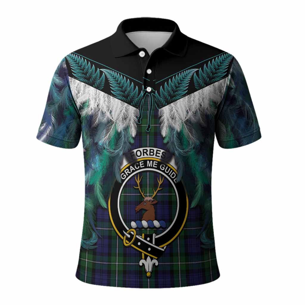Forbes Tartan Crest Polo Shirt New Zealand Maori Korowai Cloak