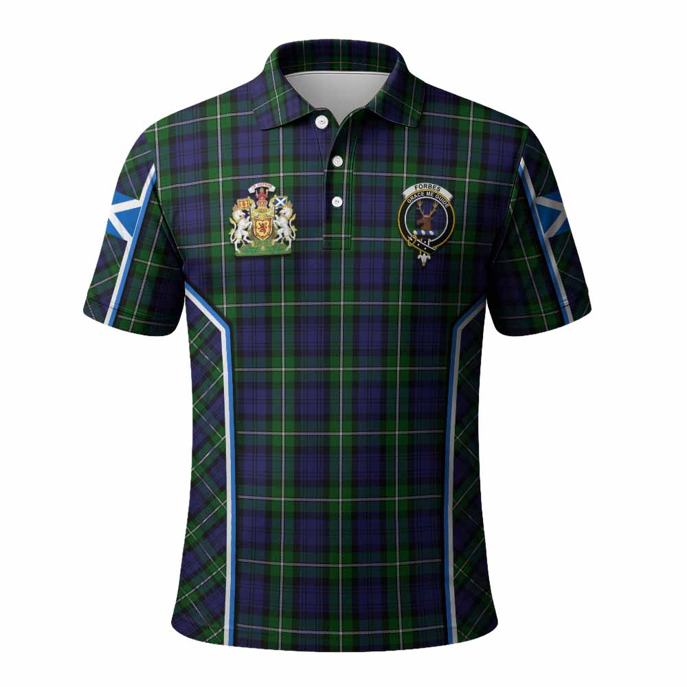 Forbes Tartan Crest Polo Shirt Scotland Coat of Arm Flag Style - Tartan Vibes Clothing