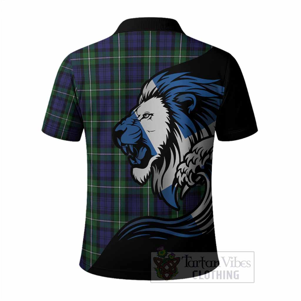 Forbes Tartan Crest Polo Shirt Scottish Golden Lions Wave Flow