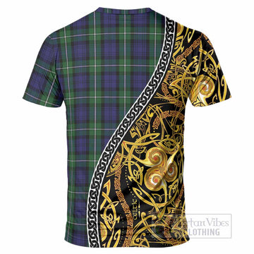 Forbes Tartan Crest T-Shirt Celtic Knot and Triple Trickle Spiral Symbols