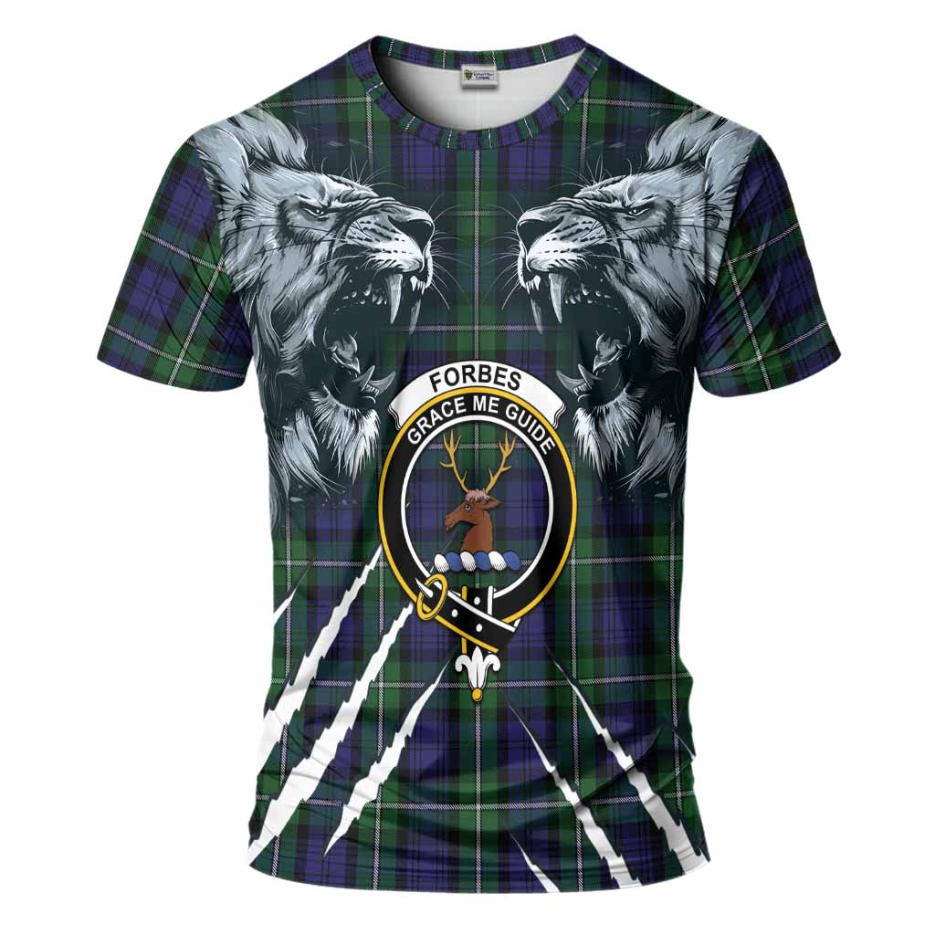 Forbes Tartan Crest T-Shirt Ferocious Lion Style