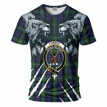Forbes Tartan Crest T-Shirt Ferocious Lion Style
